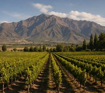 Viñedo con los Andes de fondo